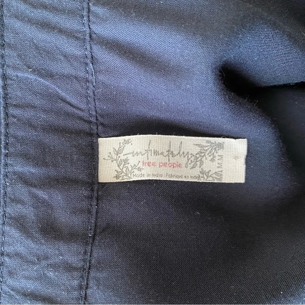 Intimately Free People Call Me Later Navy Blue Ruffle Sleeve Bodysuit - Picture 8 of 11